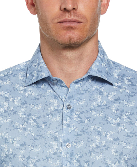 Painterly Floral Print Shirt (Lt Blue) 