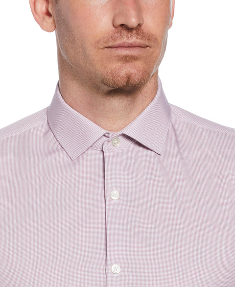 4-Way Stretch Gingham Shirt (Salmon) 