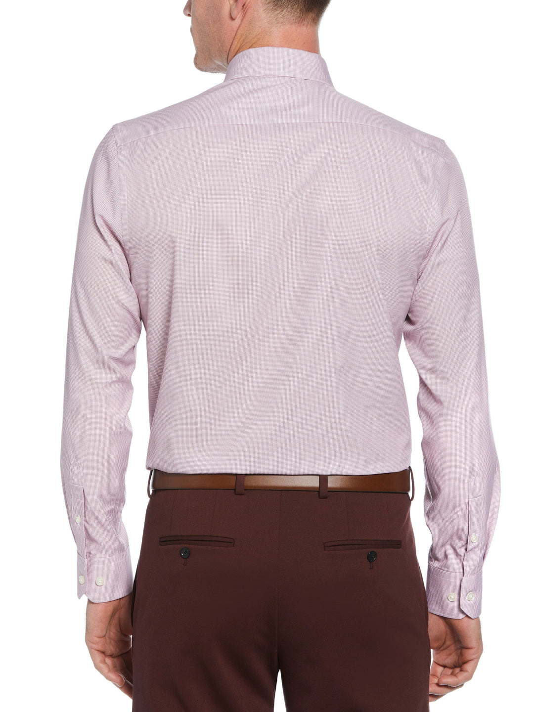 4-Way Stretch Gingham Shirt (Salmon) 