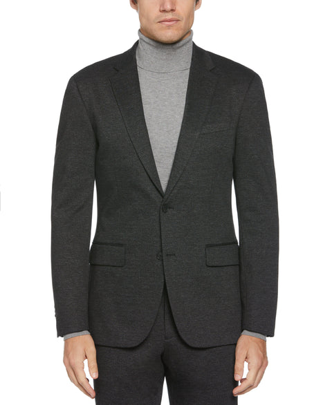 Slim Fit Charcoal Two Tone Smart Knit Suit