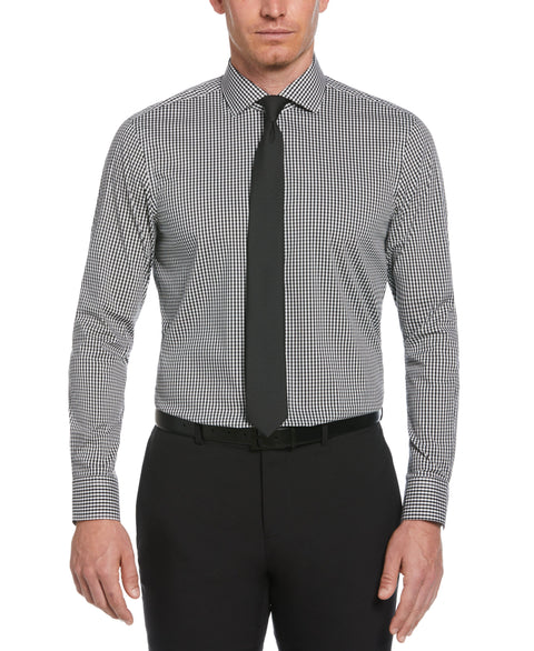 Black Check Print Shirt (Black) 