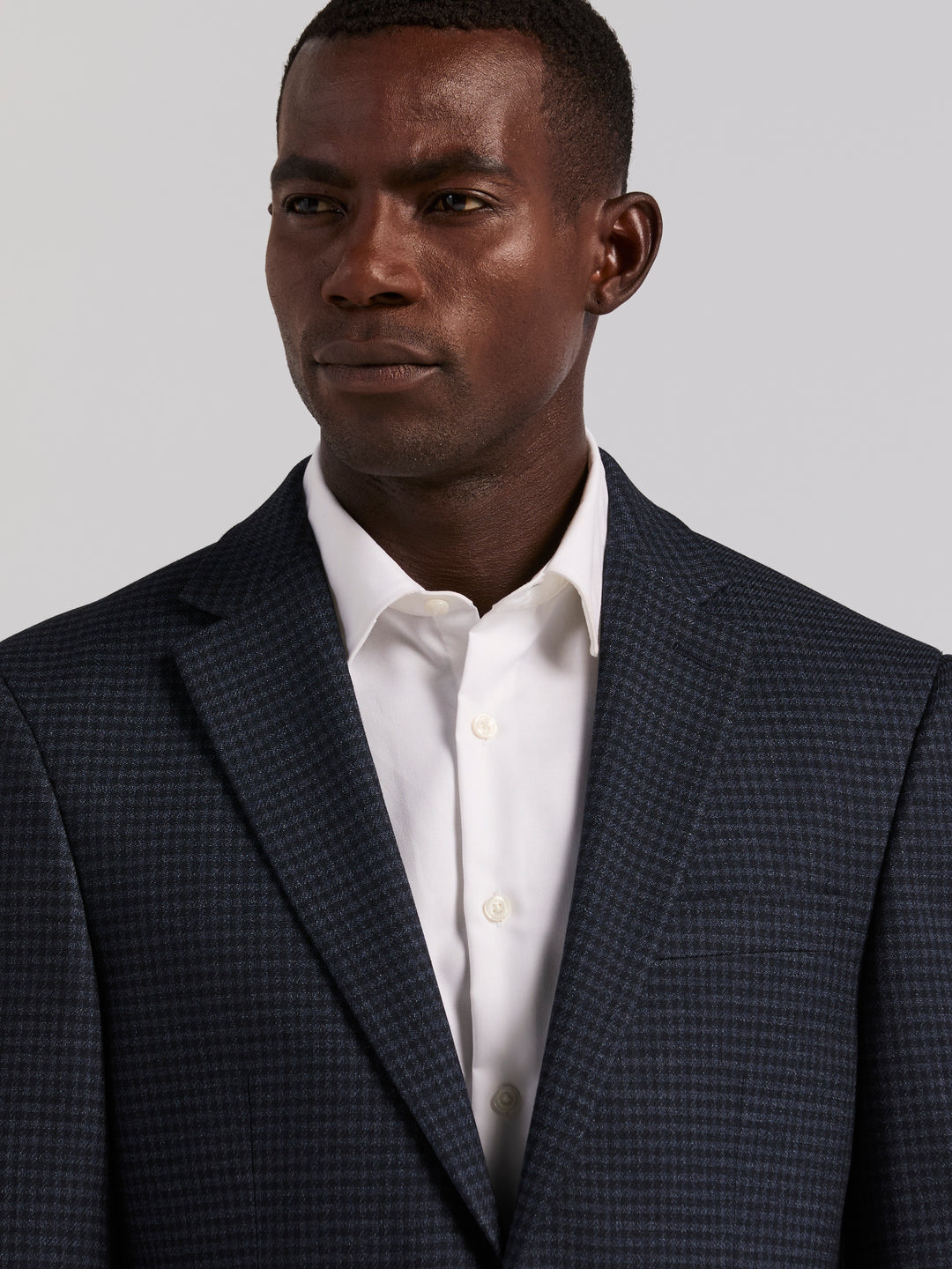 Slim Fit Check Sport Coat (Navy) 