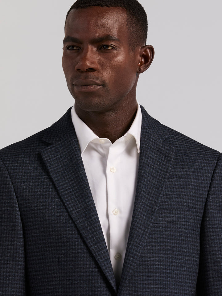 Slim Fit Check Sport Coat (Navy) 