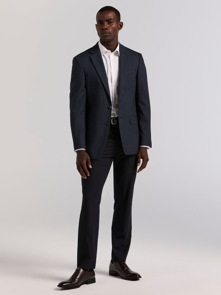 Slim Fit Check Sport Coat (Navy) 