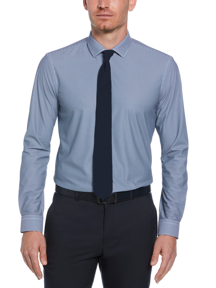 Knit Black and White Check Shirt (New Blue) 