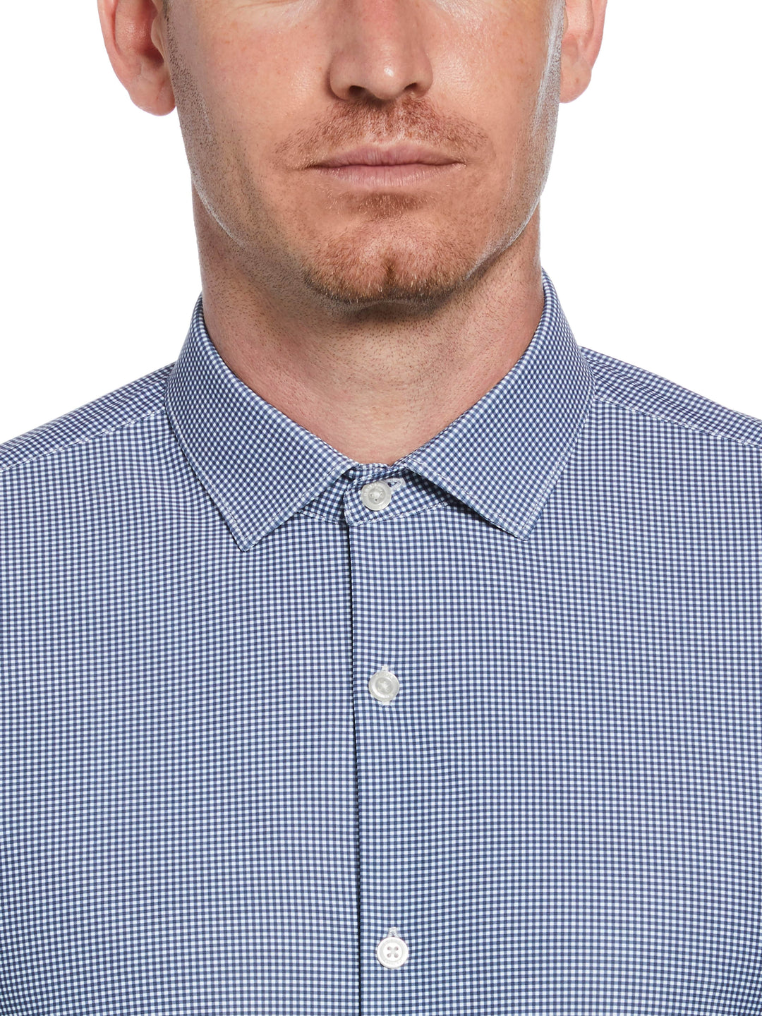 Knit Black and White Check Shirt (New Blue) 