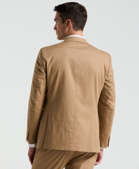 Slim Fit Cotton Blend Suit Jacket (Tan) 