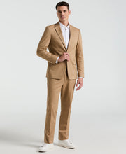 Slim Fit Cotton Blend Suit Jacket (Tan) 