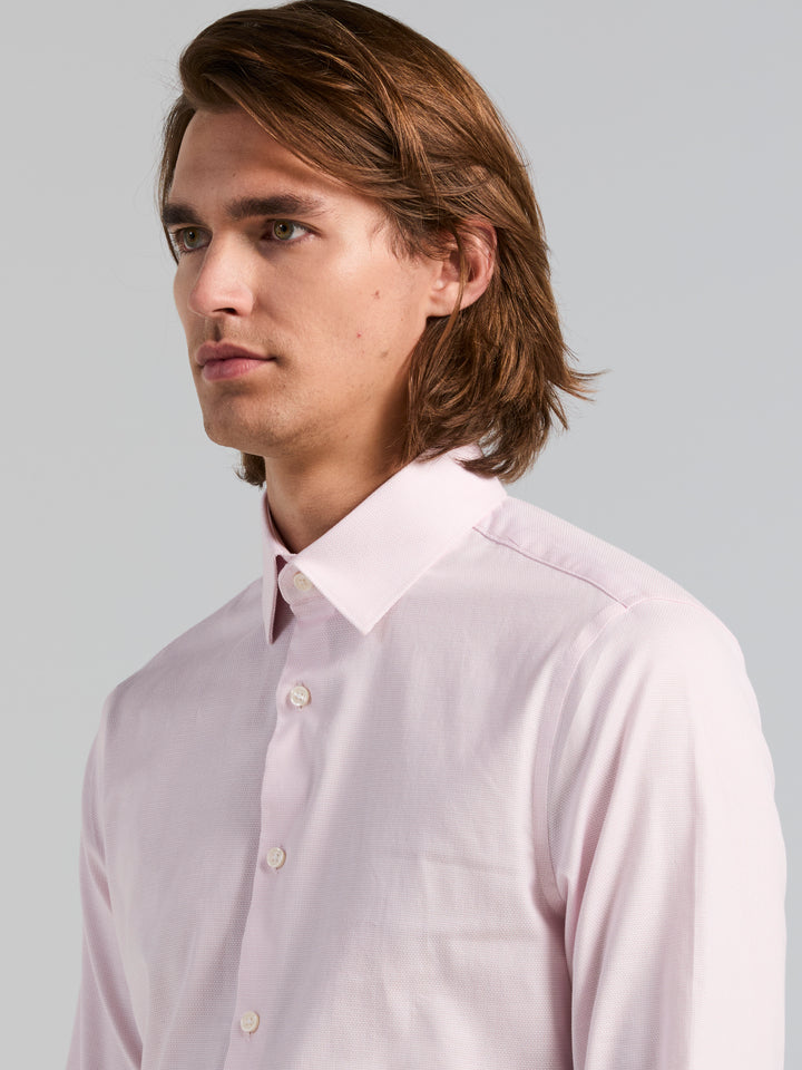 Cotton Dobby Slim Fit Dress Shirt (Cameo Pink) 