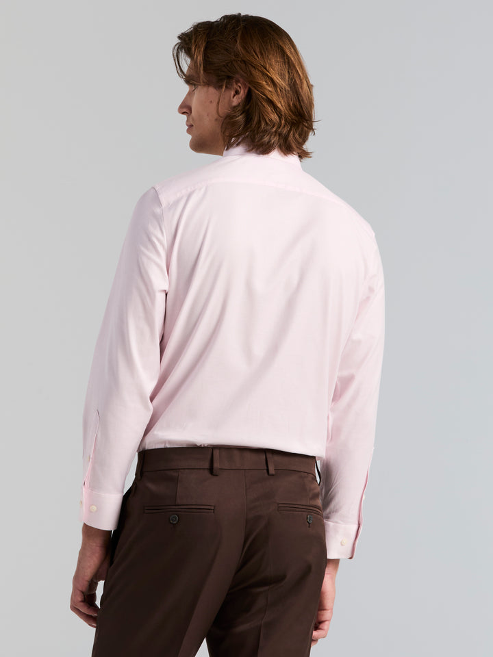 Cotton Dobby Slim Fit Dress Shirt (Cameo Pink) 