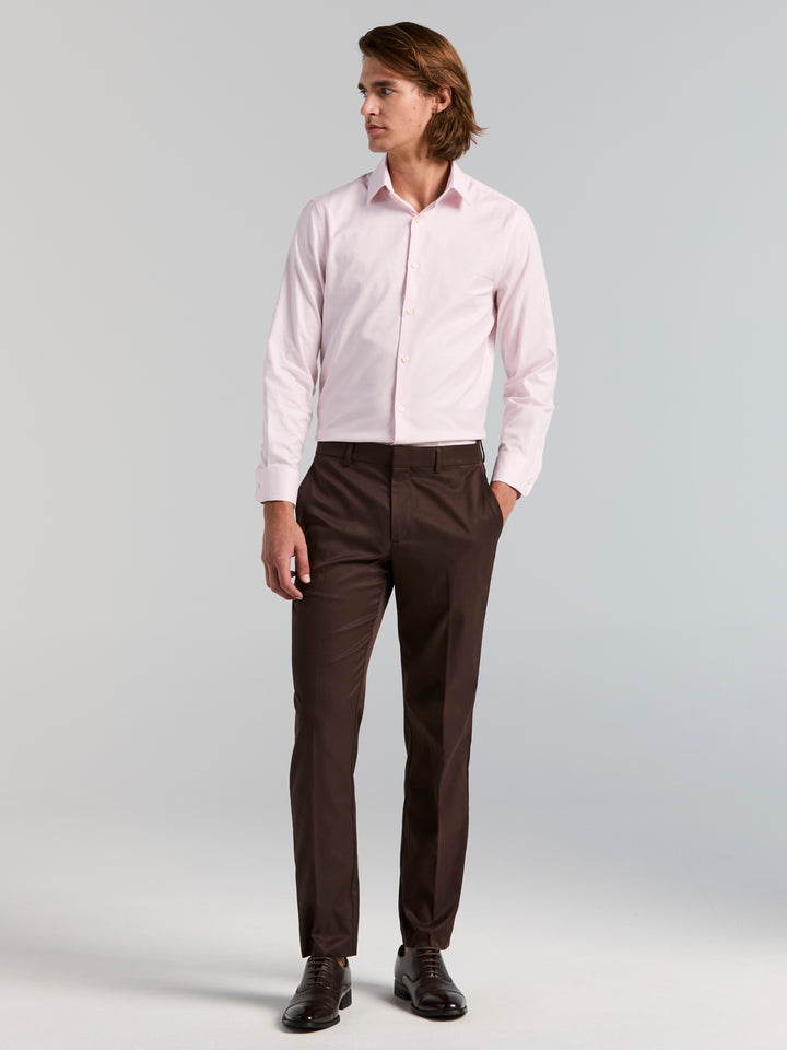 Cotton Dobby Slim Fit Dress Shirt (Cameo Pink) 