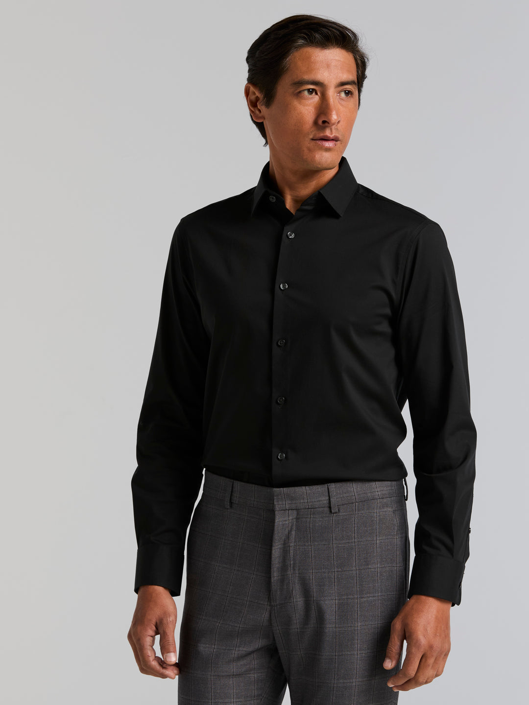 Perry Ellis Men's Slim Fit Cotton Stretch Dress Shirt in Bright White, Size 17.0, Cotton/Elastane