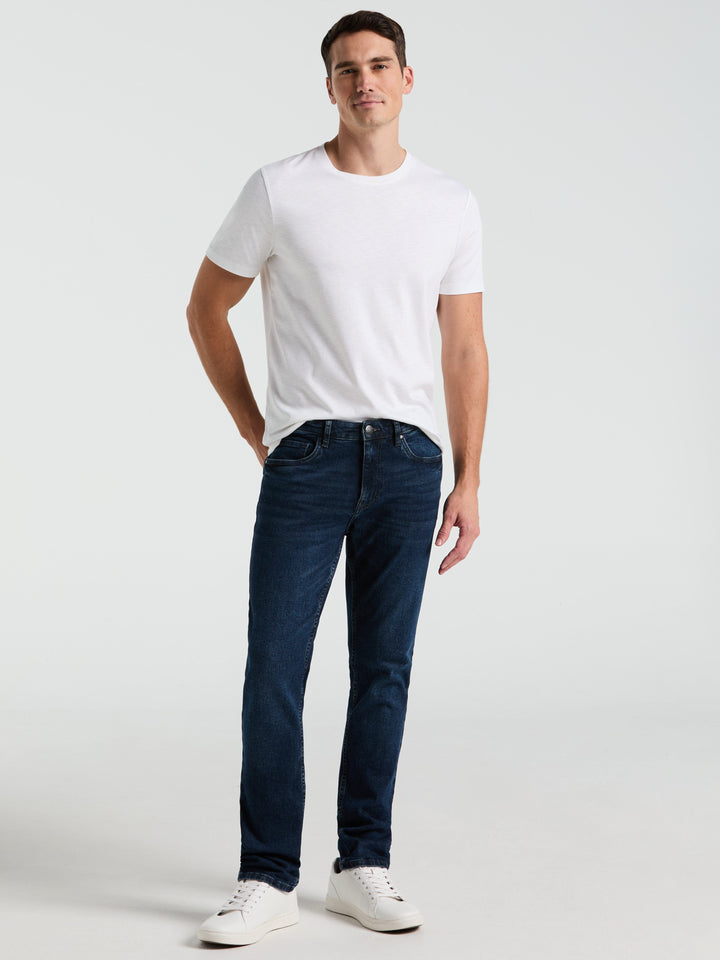 Slim Fit Dark Wash Indigo 5-Pocket Denim Jeans (Dark Indigo) 
