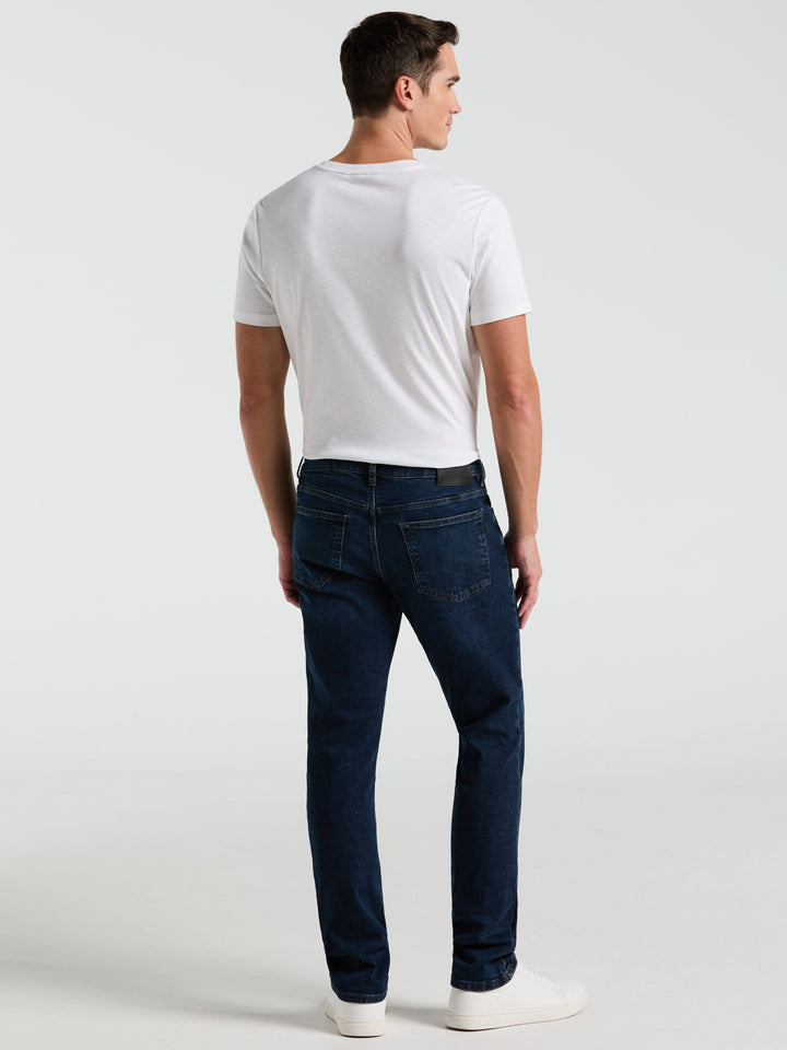 Slim Fit Dark Wash Indigo 5-Pocket Denim Jeans (Dark Indigo) 