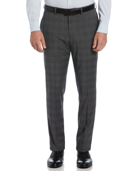 Slim Fit Deco Plaid Suit Pant (Grey/Brown) 