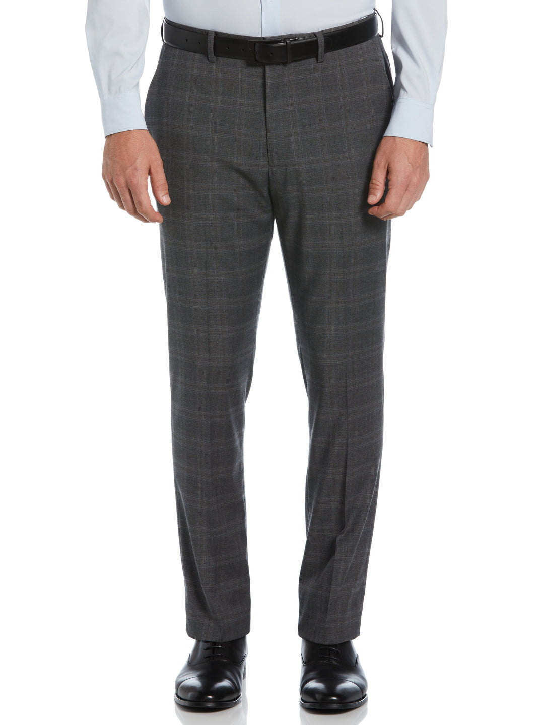 Slim Fit Deco Plaid Suit Pant (Grey/Brown) 