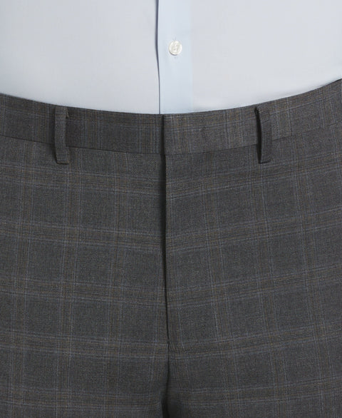 Slim Fit Deco Plaid Suit Pant (Grey/Brown) 