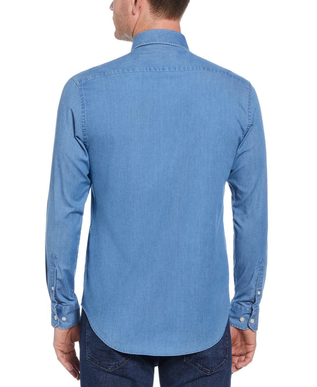 Denim-Like Woven Shirt (Ensign Blue) 