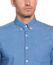 Denim-Like Woven Shirt (Ensign Blue) 