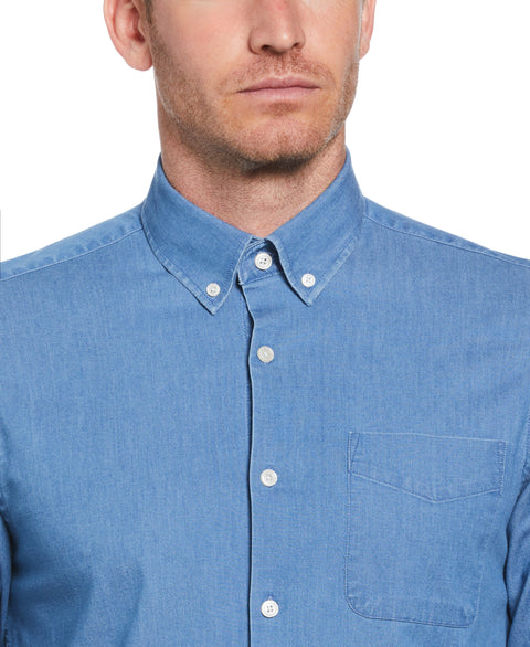 Denim-Like Woven Shirt (Ensign Blue) 