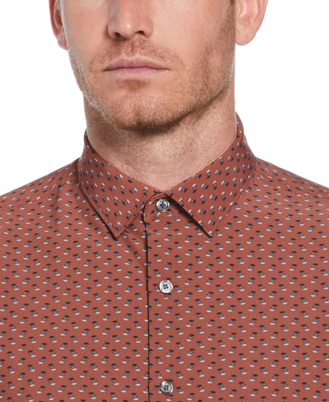 Look polished and stylish even on casual days with this Perry Ellis diamond print shirt. The classic and subtle diamond print combined with the modern slim fit give this men's short sleeve Look polished and stylish even on casual days with this Perry Ellis diamond print shirt. The classic and subtle diamond print combined with the modern slim fit give this men's short sleeve