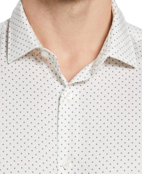 Slim Fit Dot Print Shirt (Cerulean) 