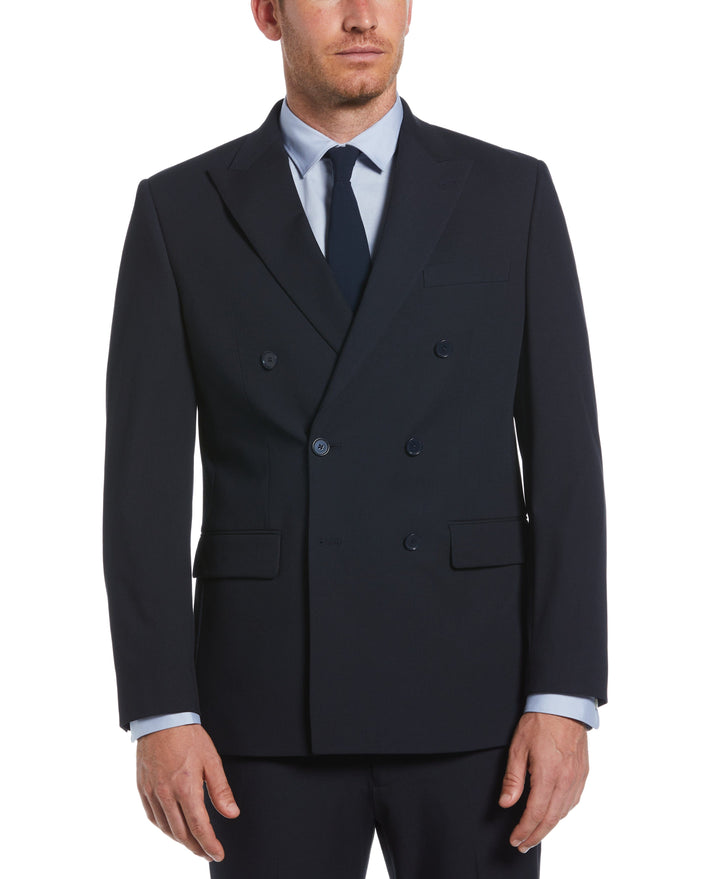 Slim Fit Peak Lapel Tech Suit Jacket (Navy) 