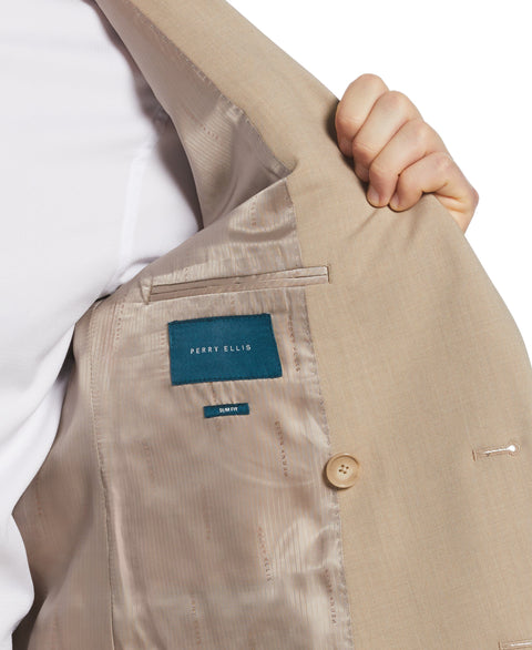 Slim Fit Double Breasted Peak Lapel Suit (Tan) 