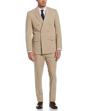 Slim Fit Double Breasted Peak Lapel Suit (Tan) 