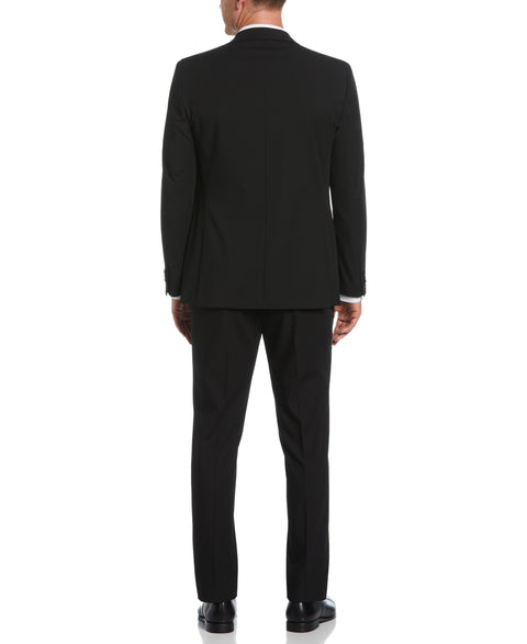Slim Fit Double Breasted Peak Lapel Suit Jacket (Black) 