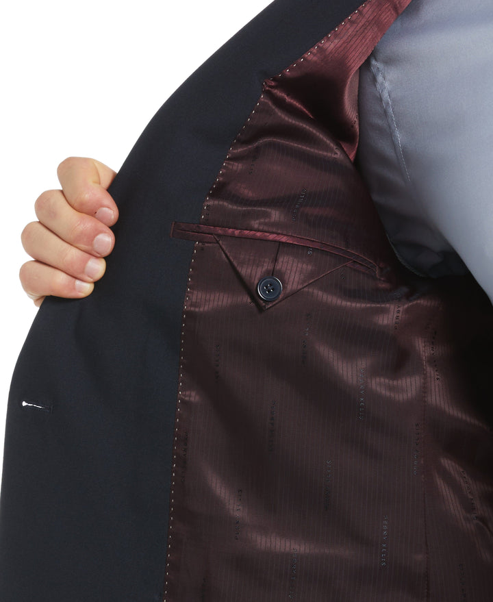 Slim Fit Peak Lapel Tech Suit Jacket (Navy) 