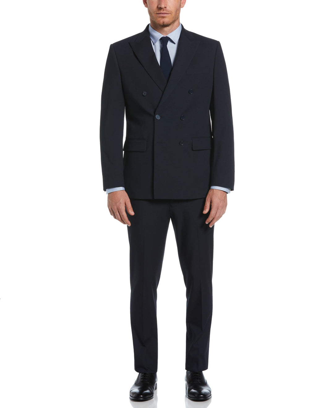 Slim Fit Peak Lapel Tech Suit Jacket (Navy) 