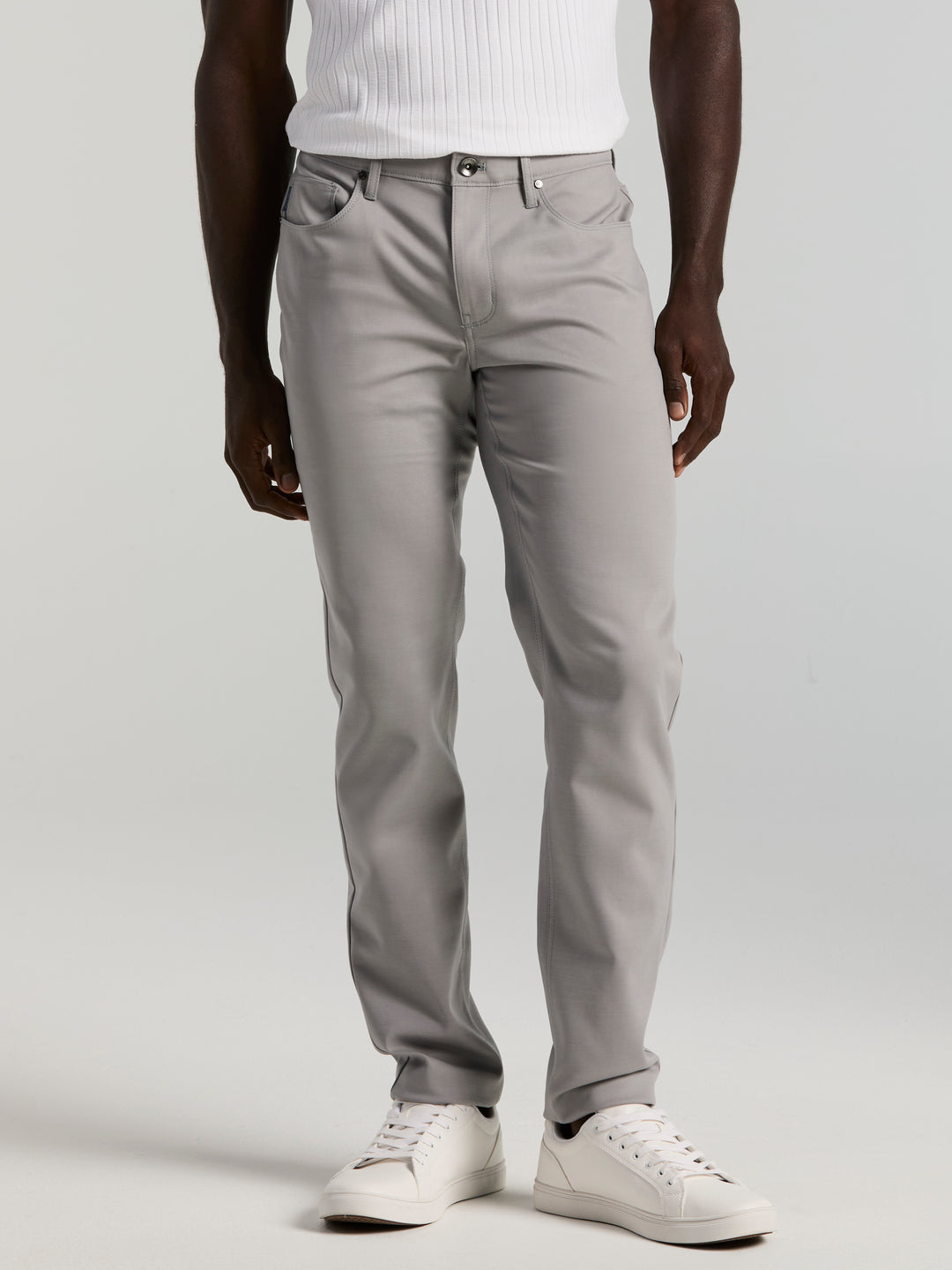 Double Weave Slim Fit 5-Pocket Pants (Chiseled Stone) 