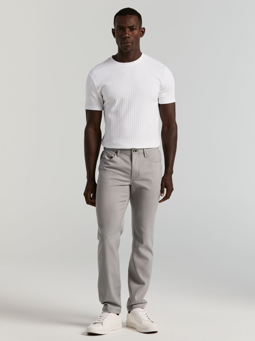Double Weave Slim Fit 5-Pocket Pants (Chiseled Stone) 
