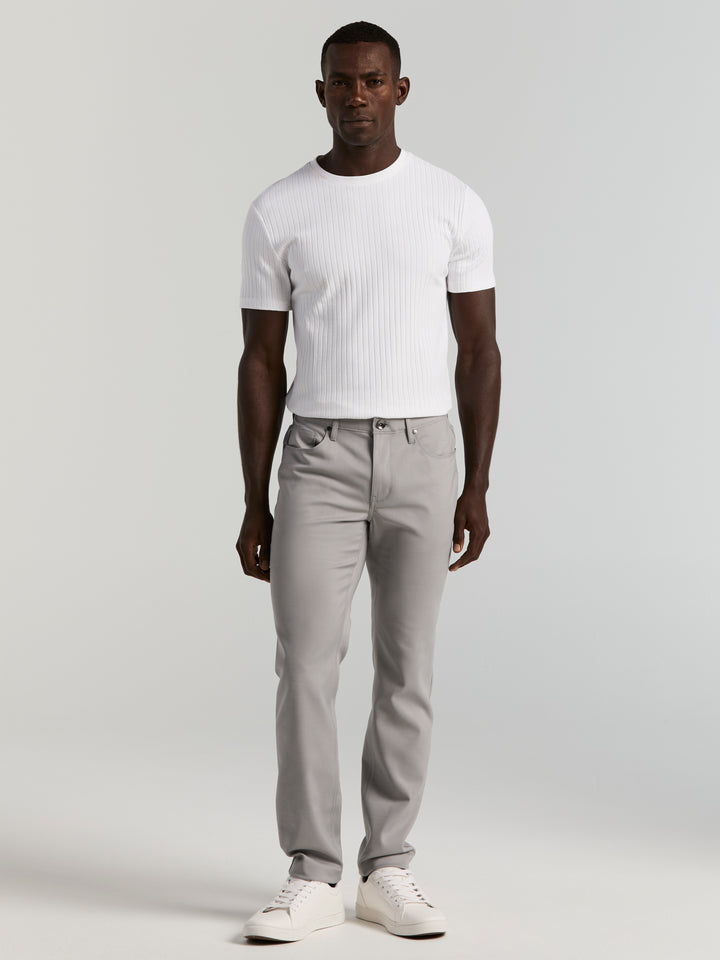 Double Weave Slim Fit 5-Pocket Pants (Chiseled Stone) 