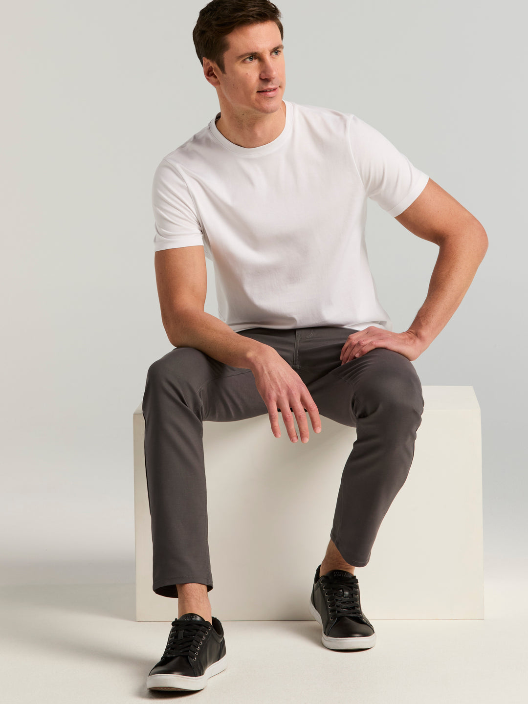 Double Weave Slim Fit 5-Pocket Pants (Magnet) 