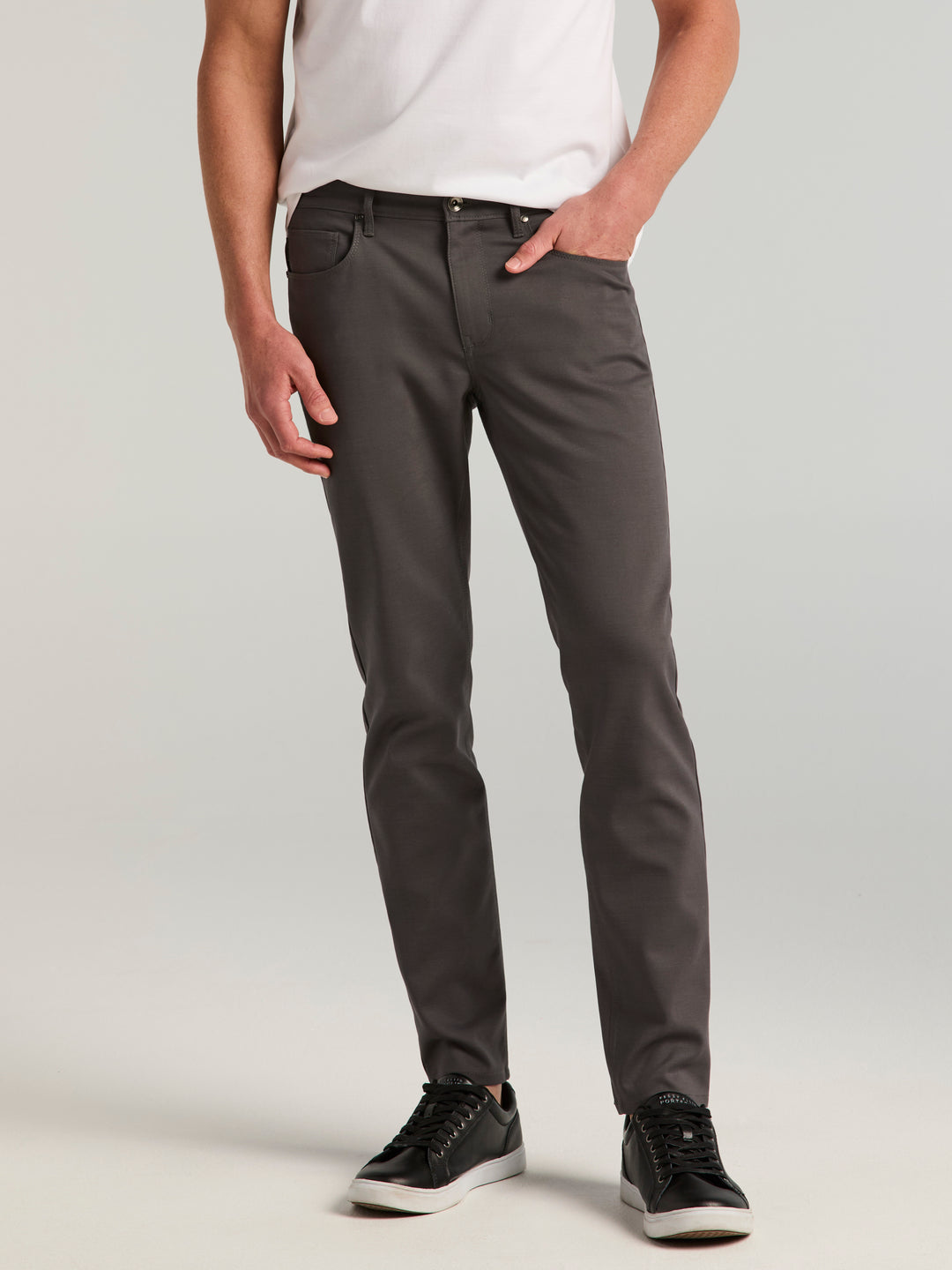 Double Weave Slim Fit 5-Pocket Pants (Magnet) 
