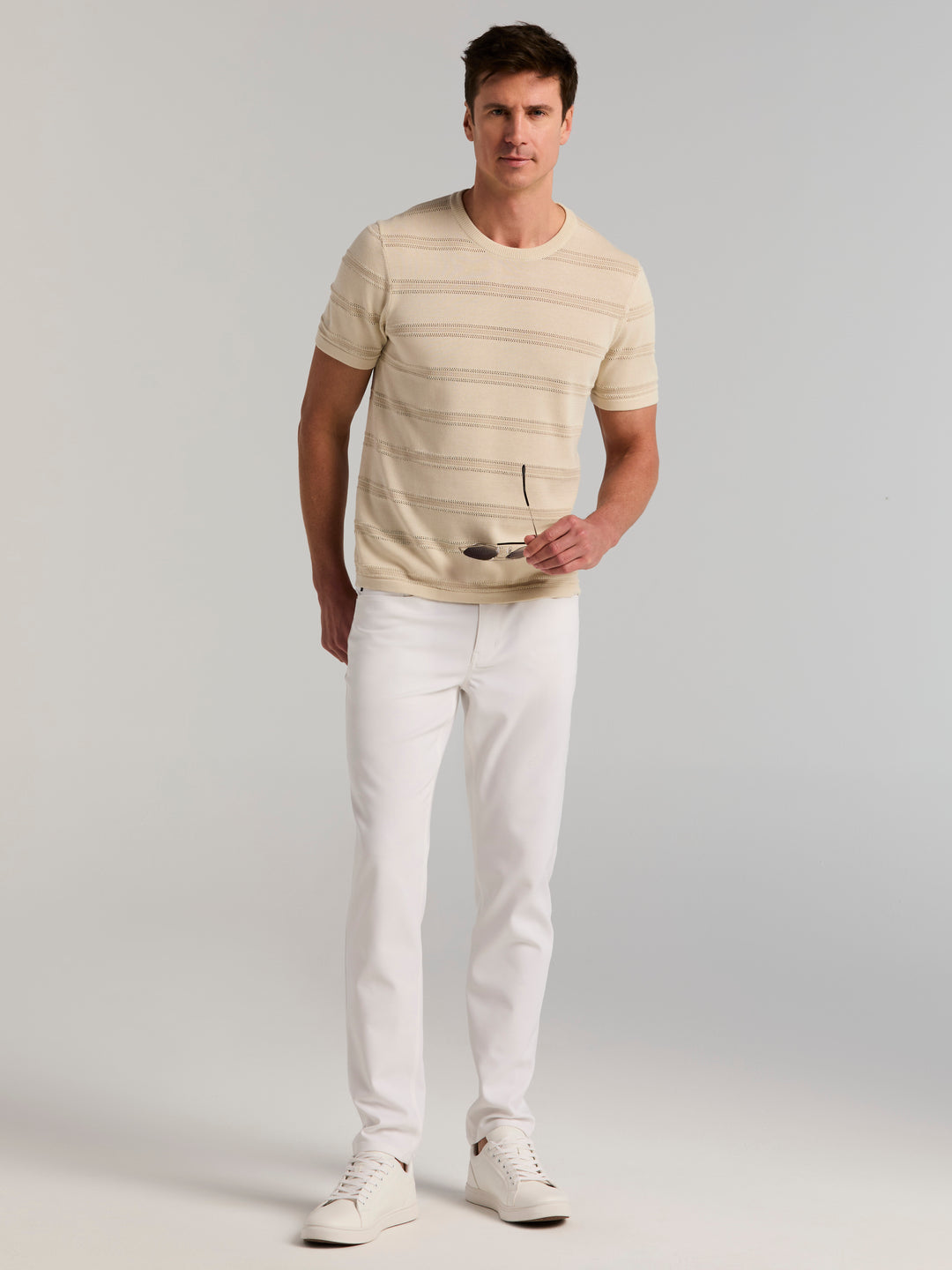 Double Weave Slim Fit 5-Pocket Pants (Bright White) 