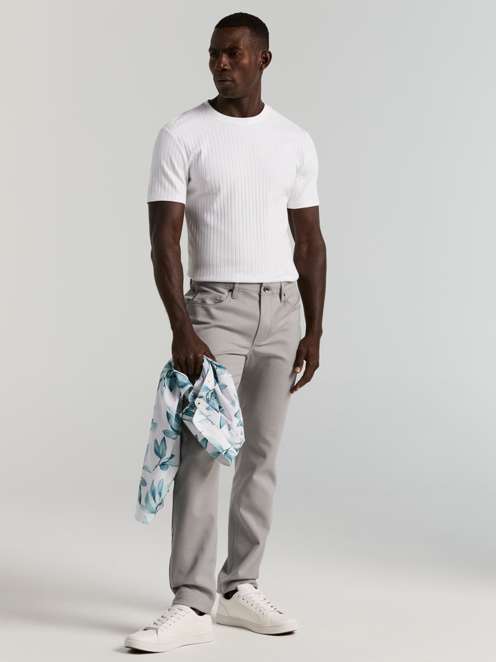 Double Weave Slim Fit 5-Pocket Pants (Chiseled Stone) 