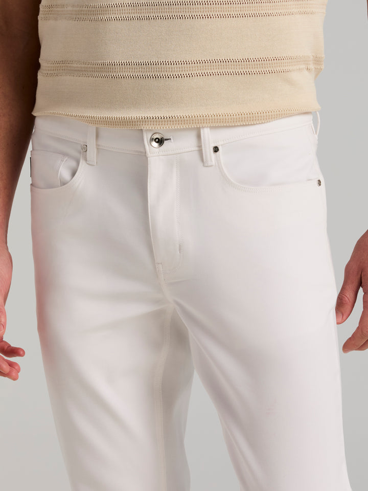 Double Weave Slim Fit 5-Pocket Pants (Bright White) 