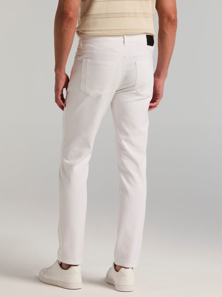 Double Weave Slim Fit 5-Pocket Pants (Bright White) 