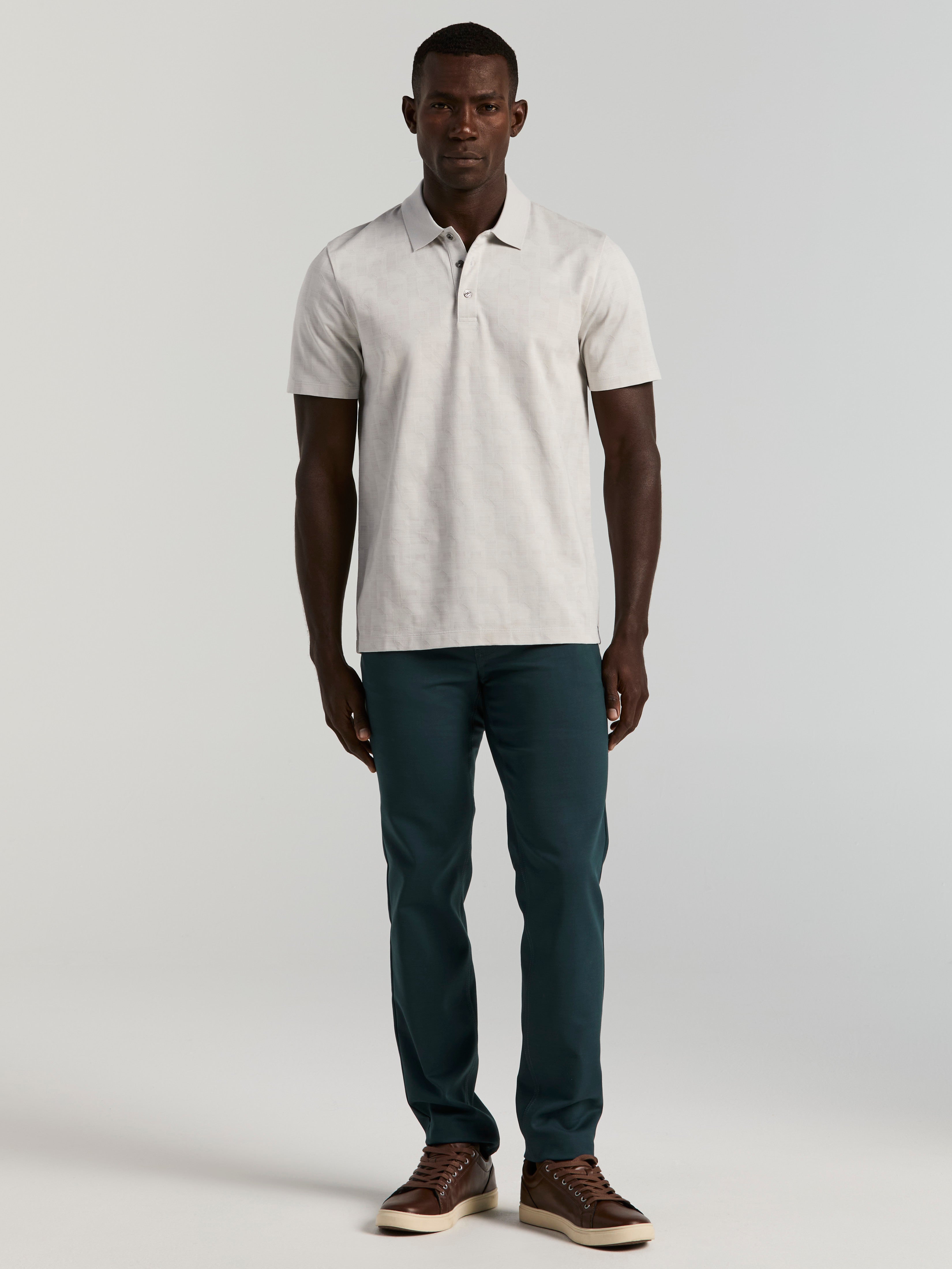 Slim Fit Double Cloth 5-Pocket Pants – Perry Ellis