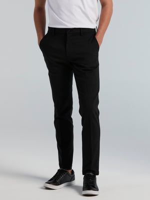 Slim Fit Double Cloth Chino Pant (Black) 