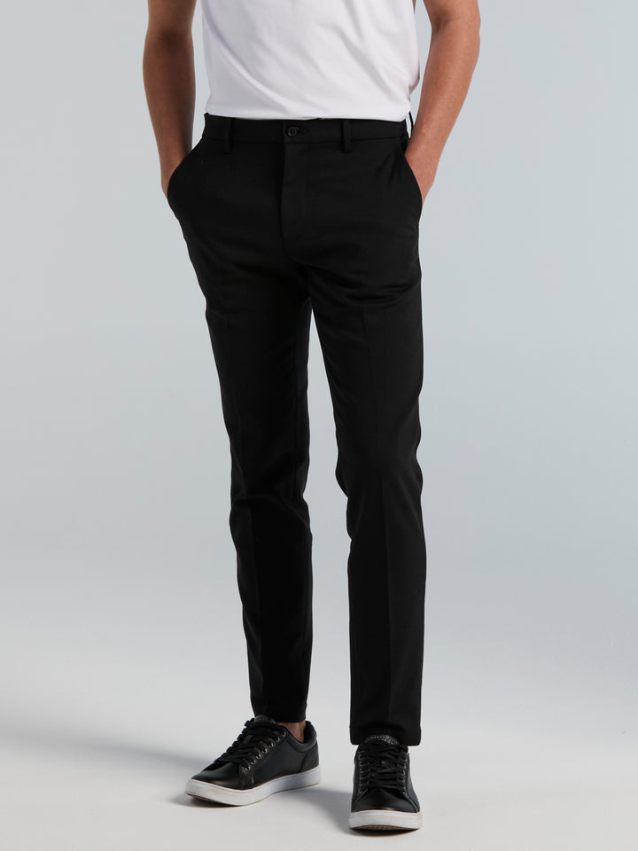 Slim Fit Double Cloth Chino Pant (Black) 