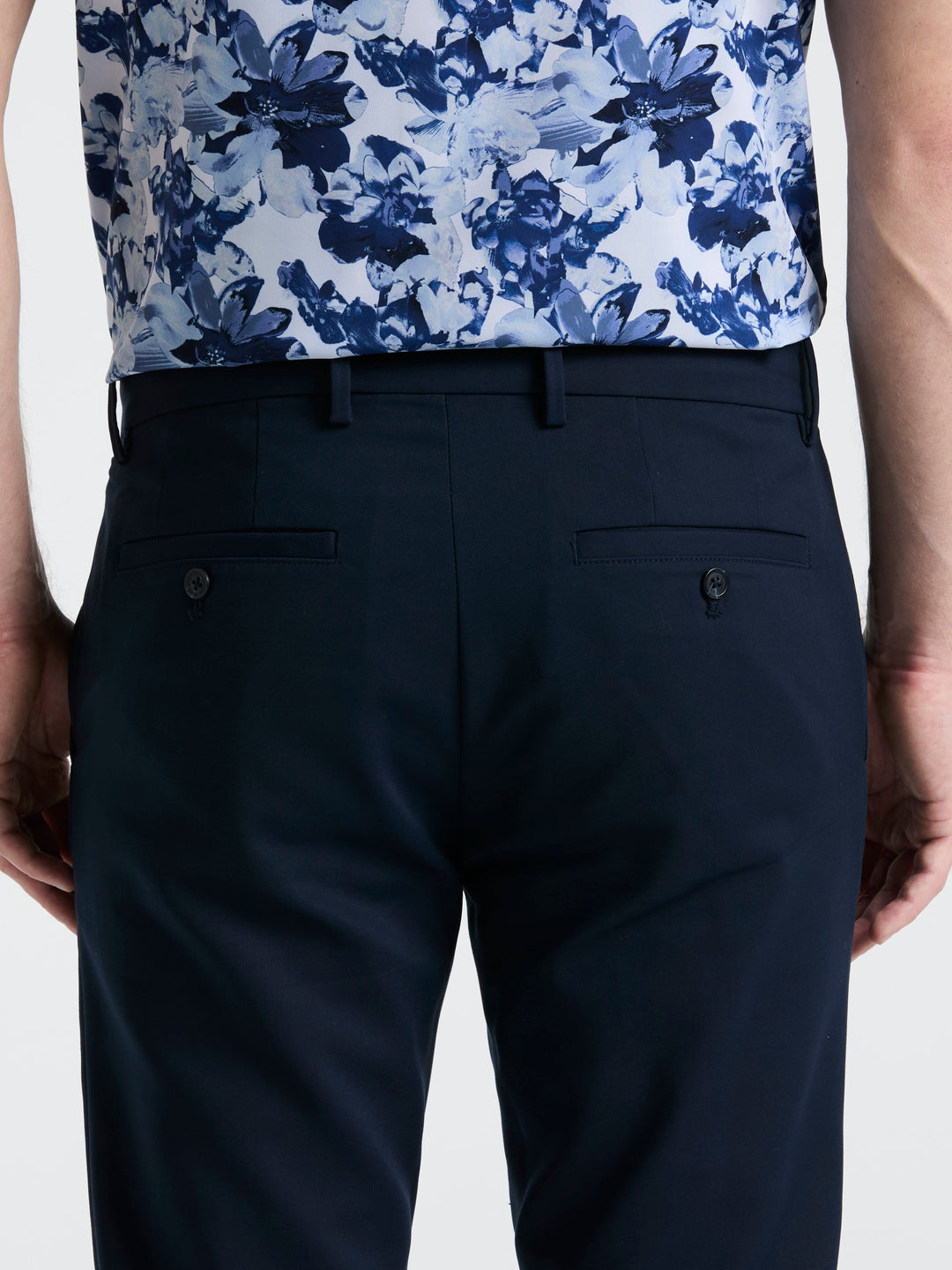 Slim Fit Double Cloth Chino Pant (Dark Sapphire) 