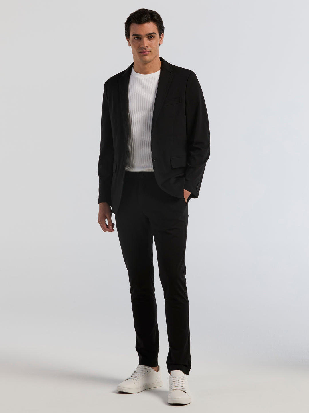Double Knit Slim Fit Jacket (Black) 