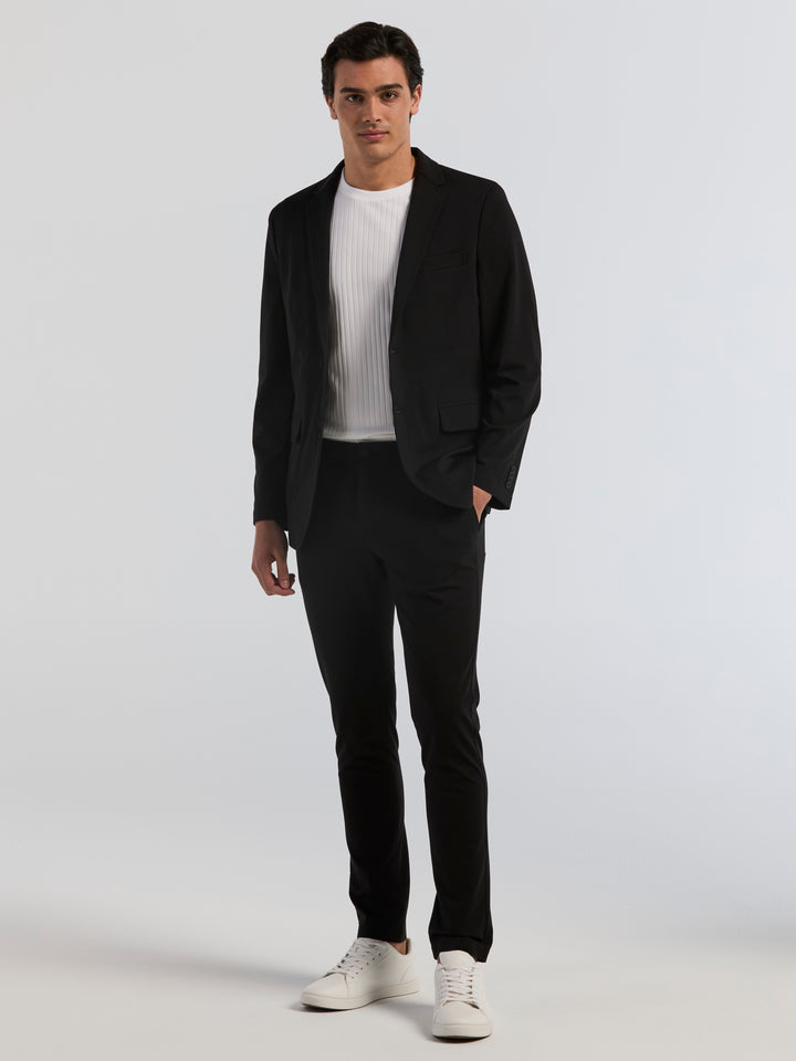 Double Knit Slim Fit Jacket (Black) 