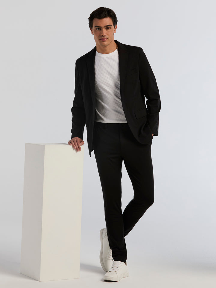 Double Knit Slim Fit Jacket (Black) 
