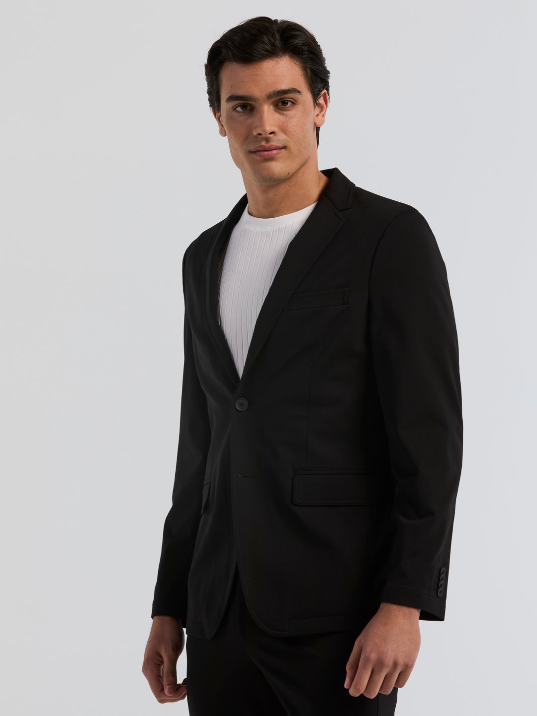 Double Knit Slim Fit Jacket (Black) 