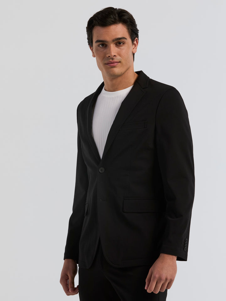 Double Knit Slim Fit Jacket (Black) 
